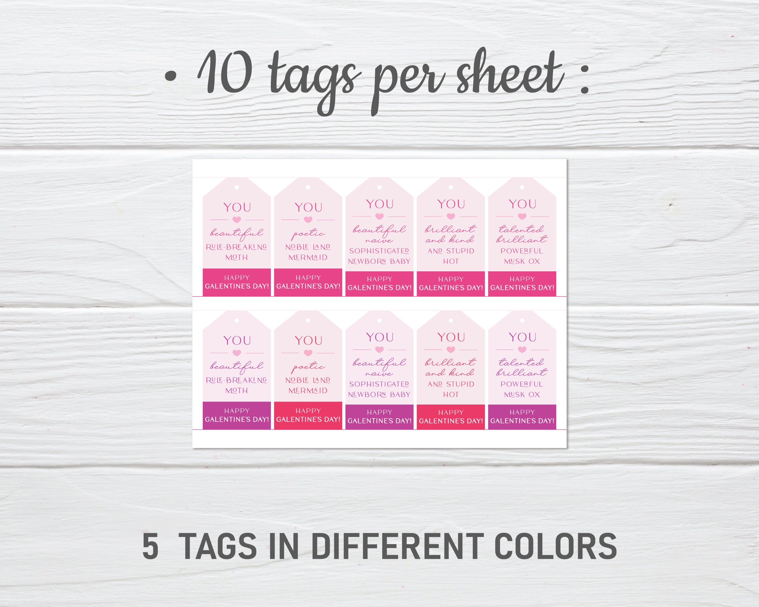 Galentine's Day Gift Tags, Printable Party Favor Labels With ...