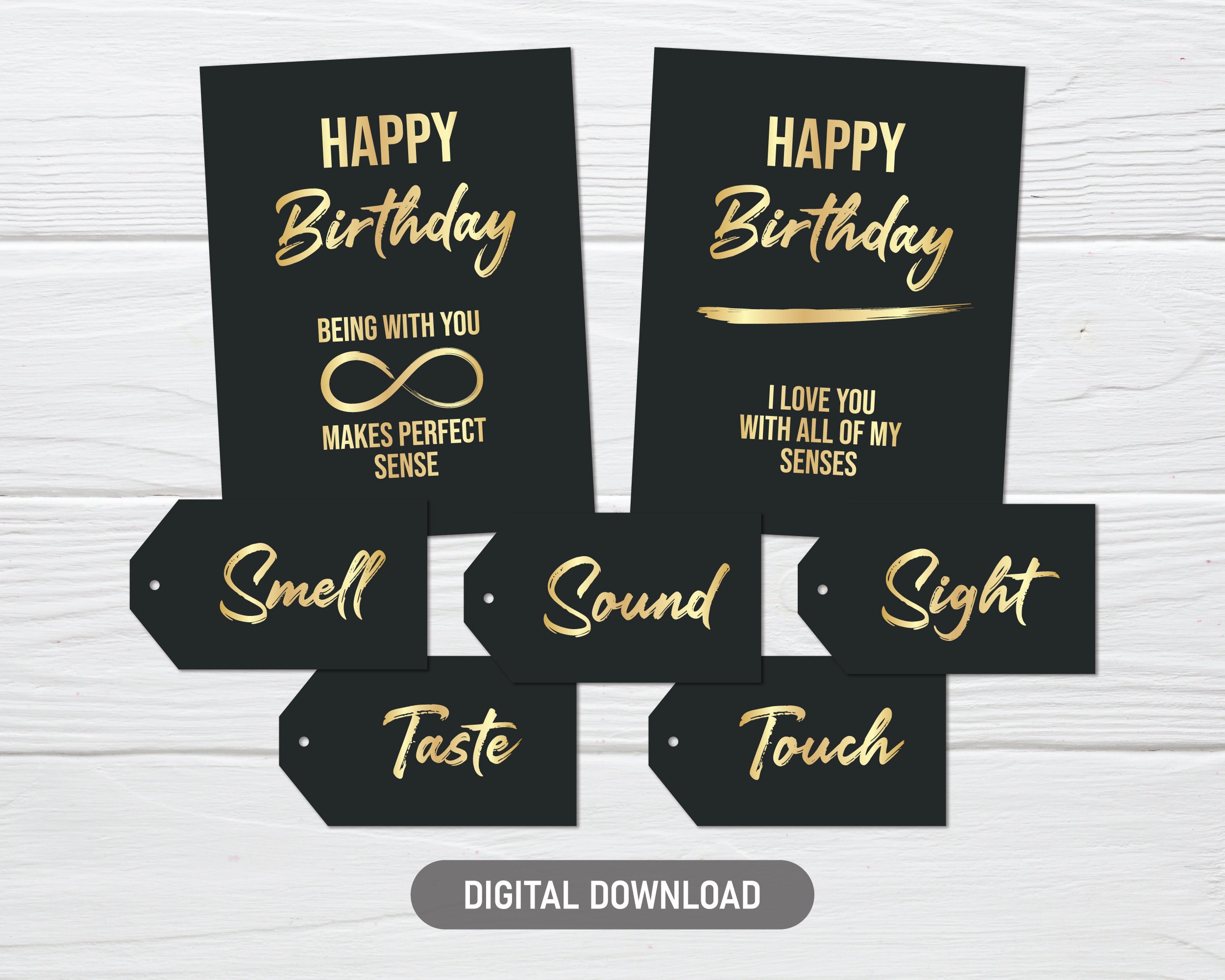 5 Senses Gift Tag Printable / Five Senses Gift Tags & Card / 50