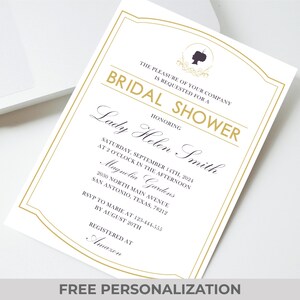 Victorian Bridal Shower Invitation – Printable Vintage Garden Party Invite – Regency Era Template – Personalized Digital Download