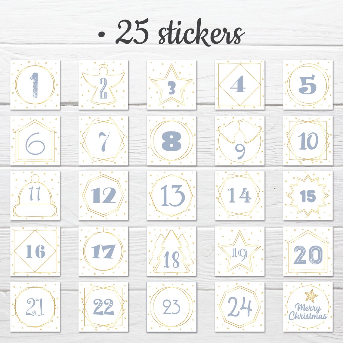 Advent Calendar Printable Numbers Christmas Countdown Tags Etsy