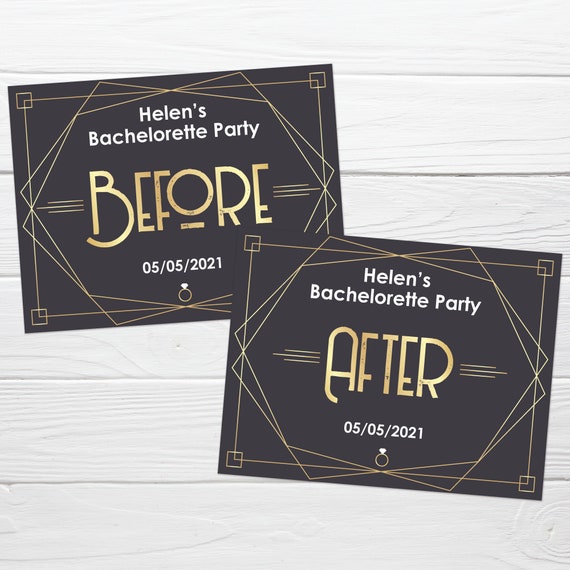 Bachelorette Party Before After Signs Printable Editable - Etsy