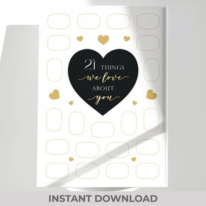 21 Things We Love About You – Printable Birthday Keepsake - 21 Reasons Gift Sign - Instant Digital Download