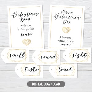 5 Senses Gift Tags & Birthday Card. Instant Download Printable. Five Senses  Gift for Him Her Child Kid Parent Friend Husband Wife. 