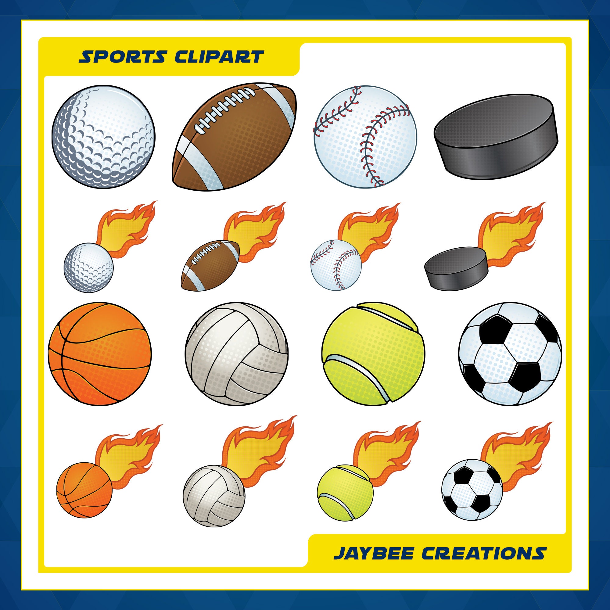 Sports Clipart - Etsy, image size:2000x2000