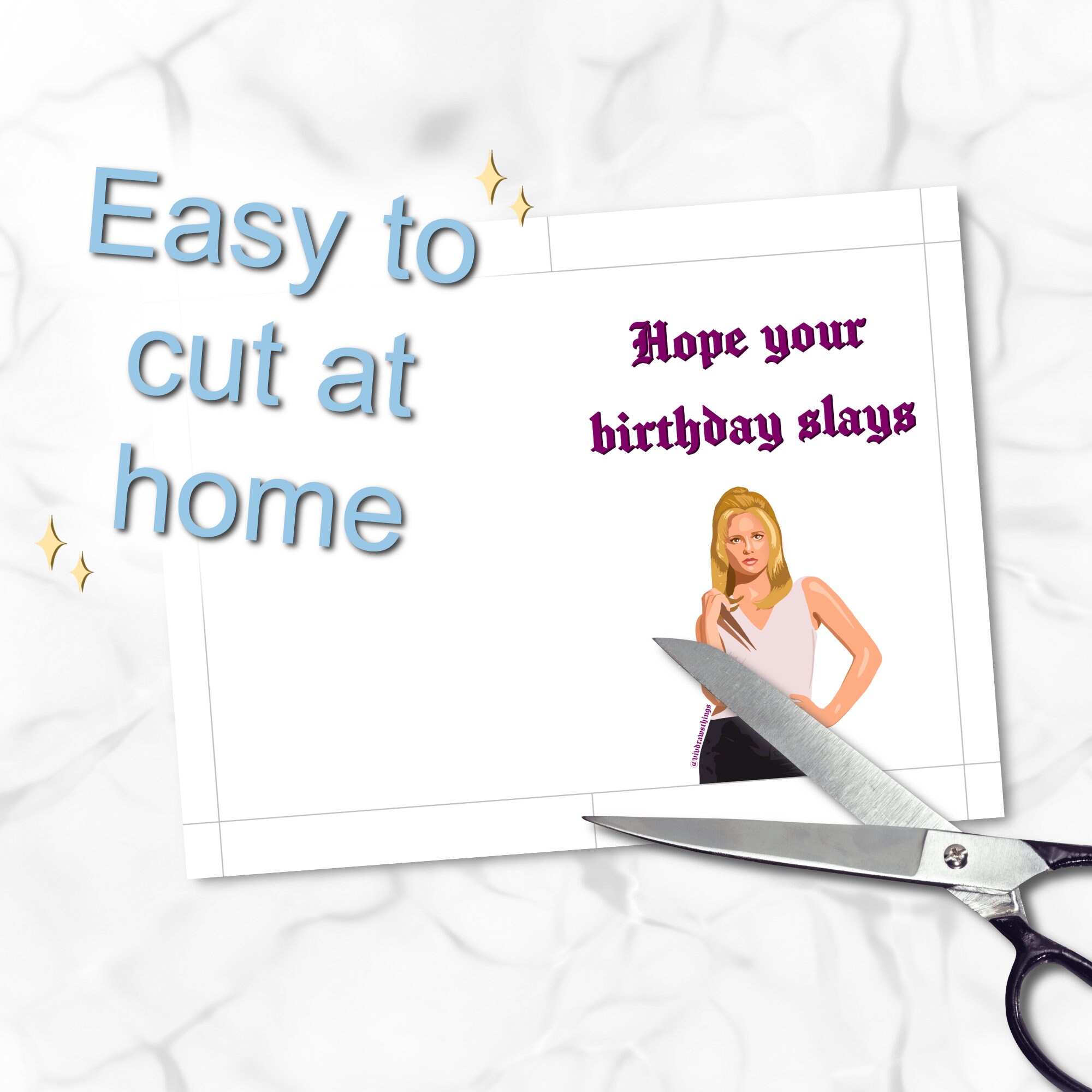 Buffy the Vampire Slayer Birthday Card - Print at Home - Digital ...