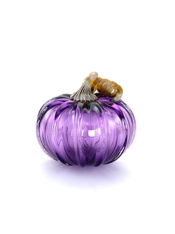 Medium Glass Pumpkin - 5.5” - Purple Amethyst