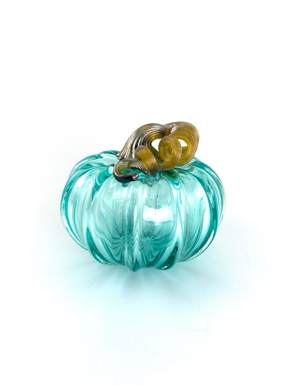 Small Glass Pumpkin - 4” - Emerald Green