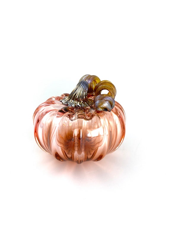 Small Glass Pumpkin - 3.5” - Orange Peach