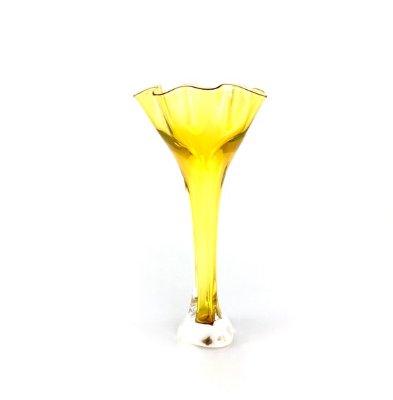 Hand Blown Glass Flower Top Vase