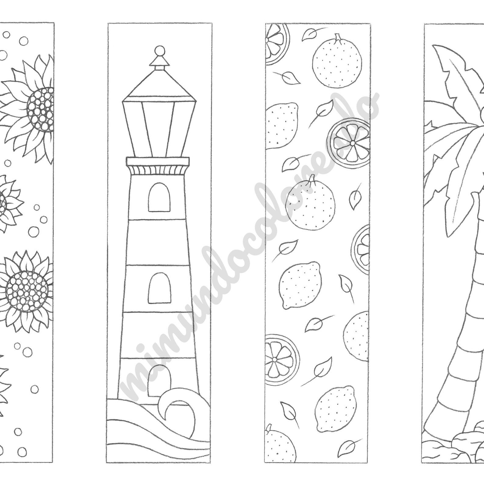 coloring bookmarks summer coloring bookmarks printable adult etsy