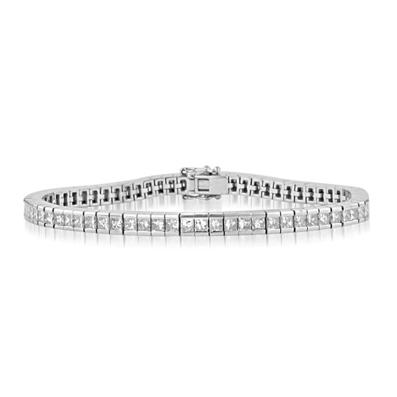 3.50 Carat Princess Diamond Bracelet High Quality Tennis | Etsy