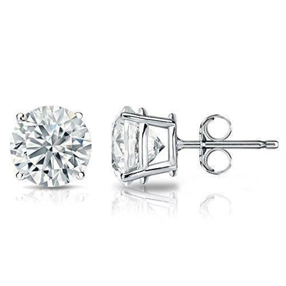 5 Carats Diamond Earring Solitaire Diamond Stud Earring White Etsy
