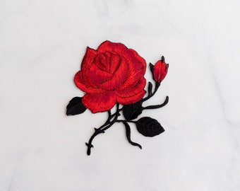 Rosas, remendo legal, remendo engraçado, remendo bordado com ferro, remendo de roupa de rua, remendo de mochila