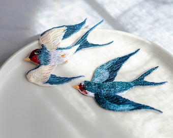 Swallow Bird, lover patch -Embroidered Iron On Patch,Cool Patches, High quality Patch,Gift Idea, free shipping on 3 items