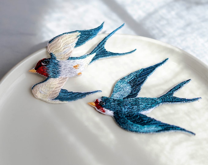 Swallow Bird, lover patch -Embroidered Iron On Patch,Cool Patches, High quality Patch,Gift Idea, free shipping on 3 items