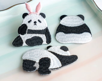 Panda fofo, panda preguiçoso, remendos colecionáveis, remendo legal, remendo de cachorrinho, remendo de cachorro, ferro bordado em remendo