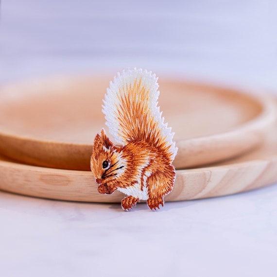 Squirrels Eat Pine Cones, Nature Patch, Funny Patch,  Embroidered Iron-On Patch, Street Wear Patch, Backpack Patch