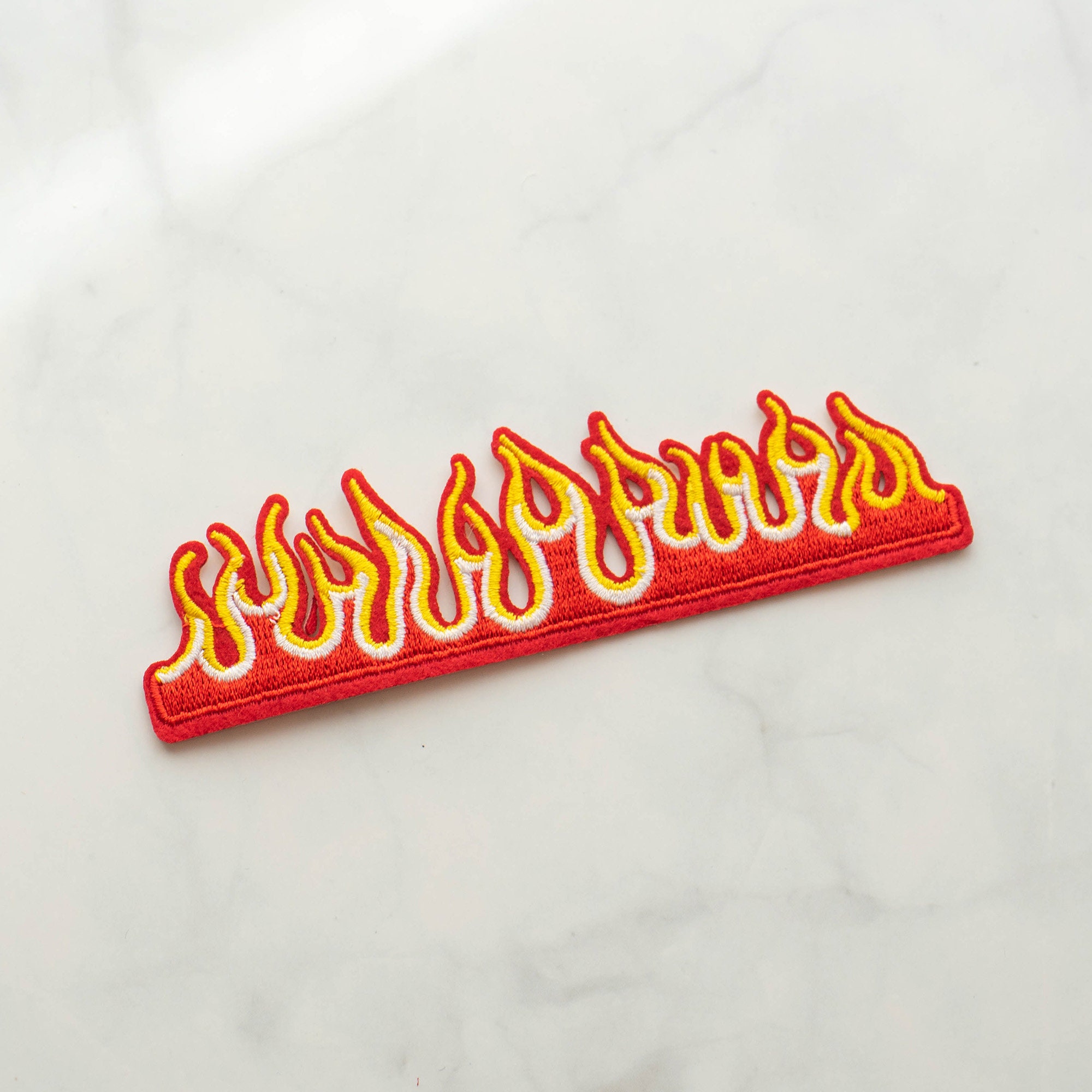 Fire Flame Embroidered Iron On Patch Etsy