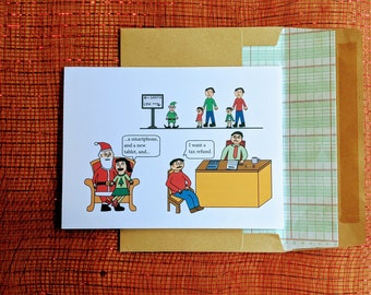 Santa CPA Mall Visit Holiday Accounting Greeting Card