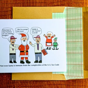 Carte de voeux de vacances comptables de santa clause