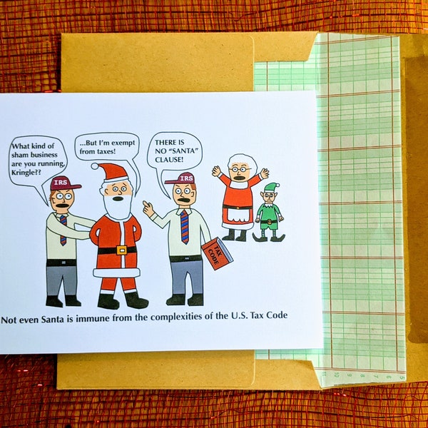 Santa Clause Accounting Holiday Greeting Card