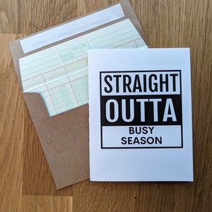 Straight Outta Biglietto di auguri contabile di alta stagione