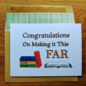 Tarjeta de saludo motivacional del examen CPA - FAR