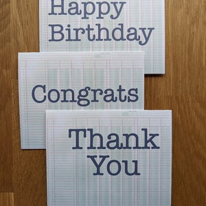 Lettere generali Contabilità Biglietto di auguri 3 Pack