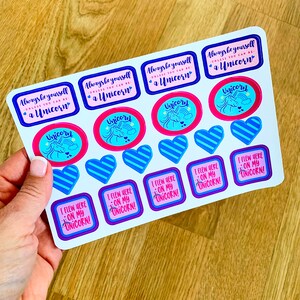 unicorn stickers unicorn sticker sheet matte stickers paper etsy