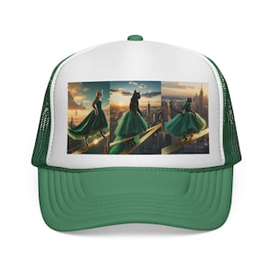 Cityscape Trucker Cap: Vibrant Polyester Foam, Adjustable Fit