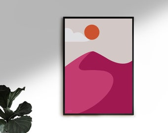 Póster de pared - Desierto rosa - minimalista