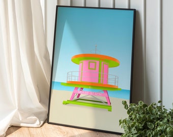 Póster de pared - Miami Beach - cabaña en la playa
