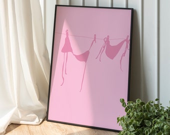 Cartel de pared - bikini rosa - minimalista