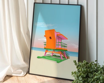 Póster decorativo - Miami Beach - minimalista