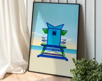 Póster de pared - Miami beach - Cabaña en la playa