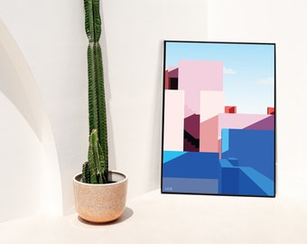 Póster de pared - Muralla Roja - minimalista