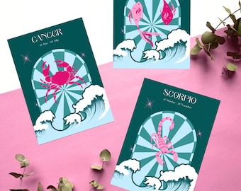 Signo Astrológico Agua Póster