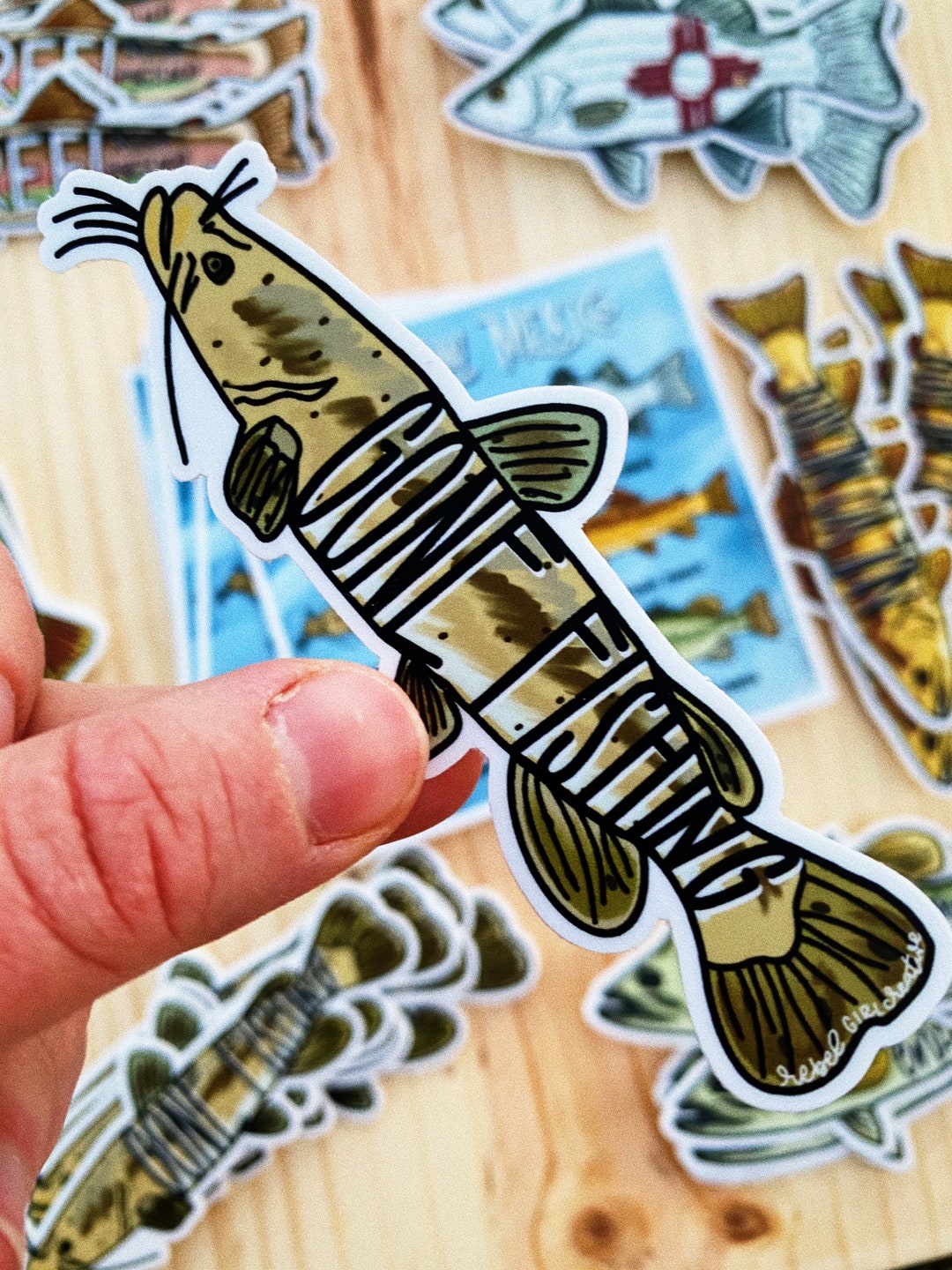 Flathead Catfish Gone Fishing Sticker - Etsy