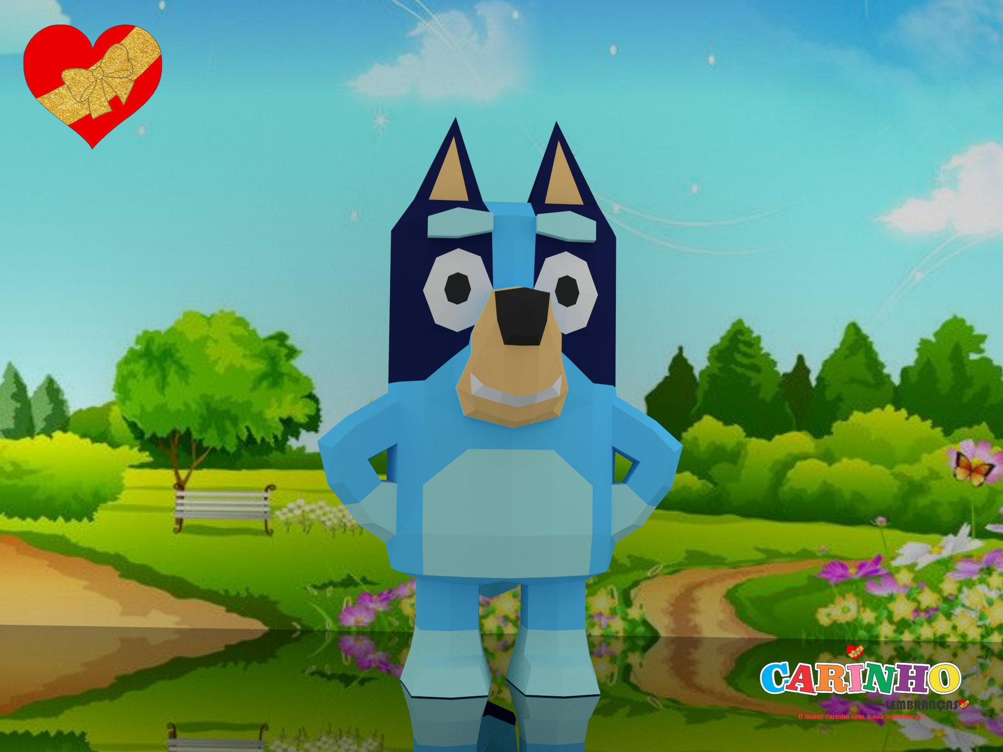 Bluey Low Poly Papercraft - Etsy