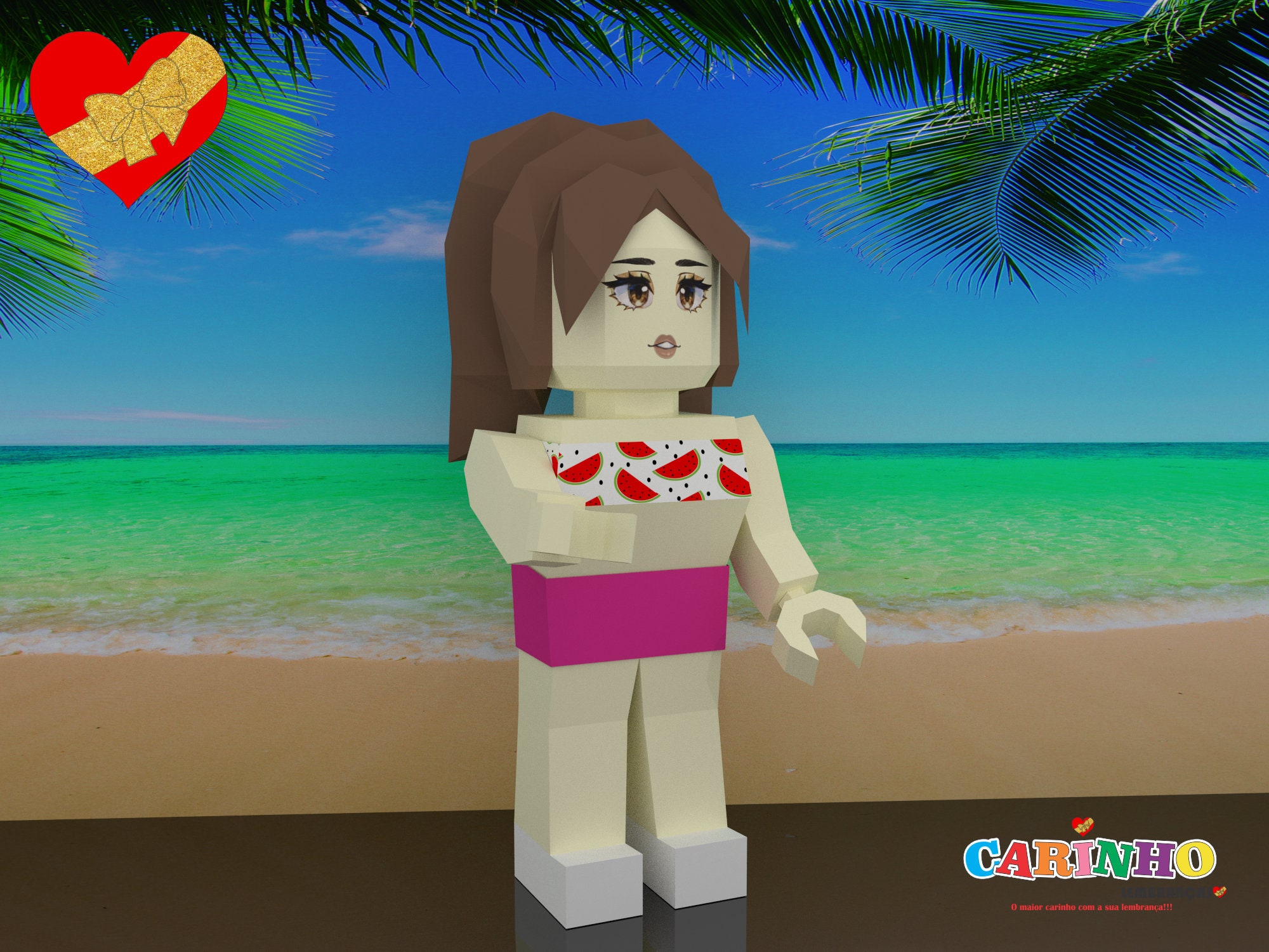 Roblox Girl Low Poly Papercraft -  Portugal