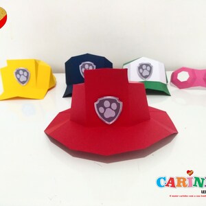 Paw Patrol Hats Papercraft Low Poly | Etsy