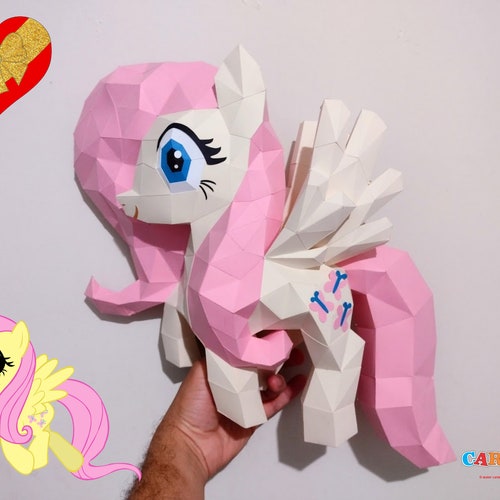 Fluttershy my Little Pony Low Poly Papercraft - Etsy