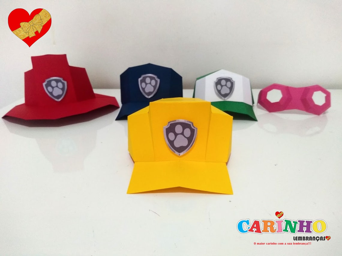 Paw Patrol Hats Papercraft Low Poly | Etsy