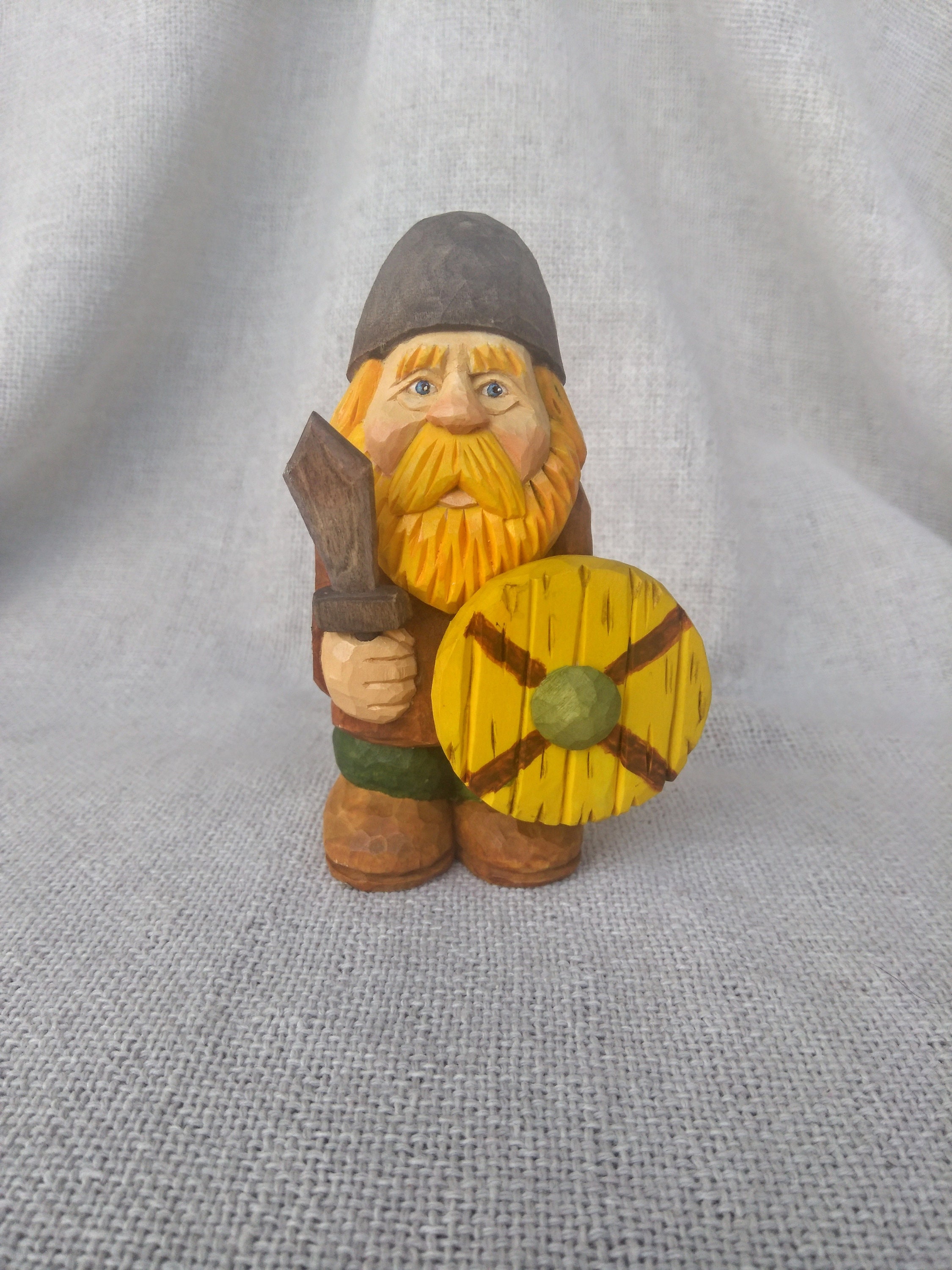 Wood Carving Viking Statue Hand Carved Viking Sculpture Etsy