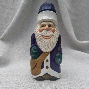 Wood Carving - Hand Carved Santa - Christmas Carving - Wood Santa - Whittling Santa Ornament - Xmas Decorations - Gifts For Christmas