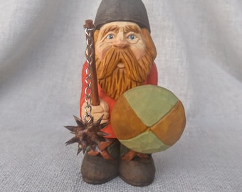 Wood carving - Viking - hand carved Viking sculpture - wooden viking figure - hand carved wooden characters 4' × 1.75' × 1.5' inches