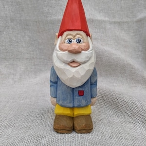 Wood Carving - Hand Carved Gnome Figurine - Wooden Gnome - Christmas Carving - Gift For Christmas - Xmas Decorations - Wood Whittling Gnome