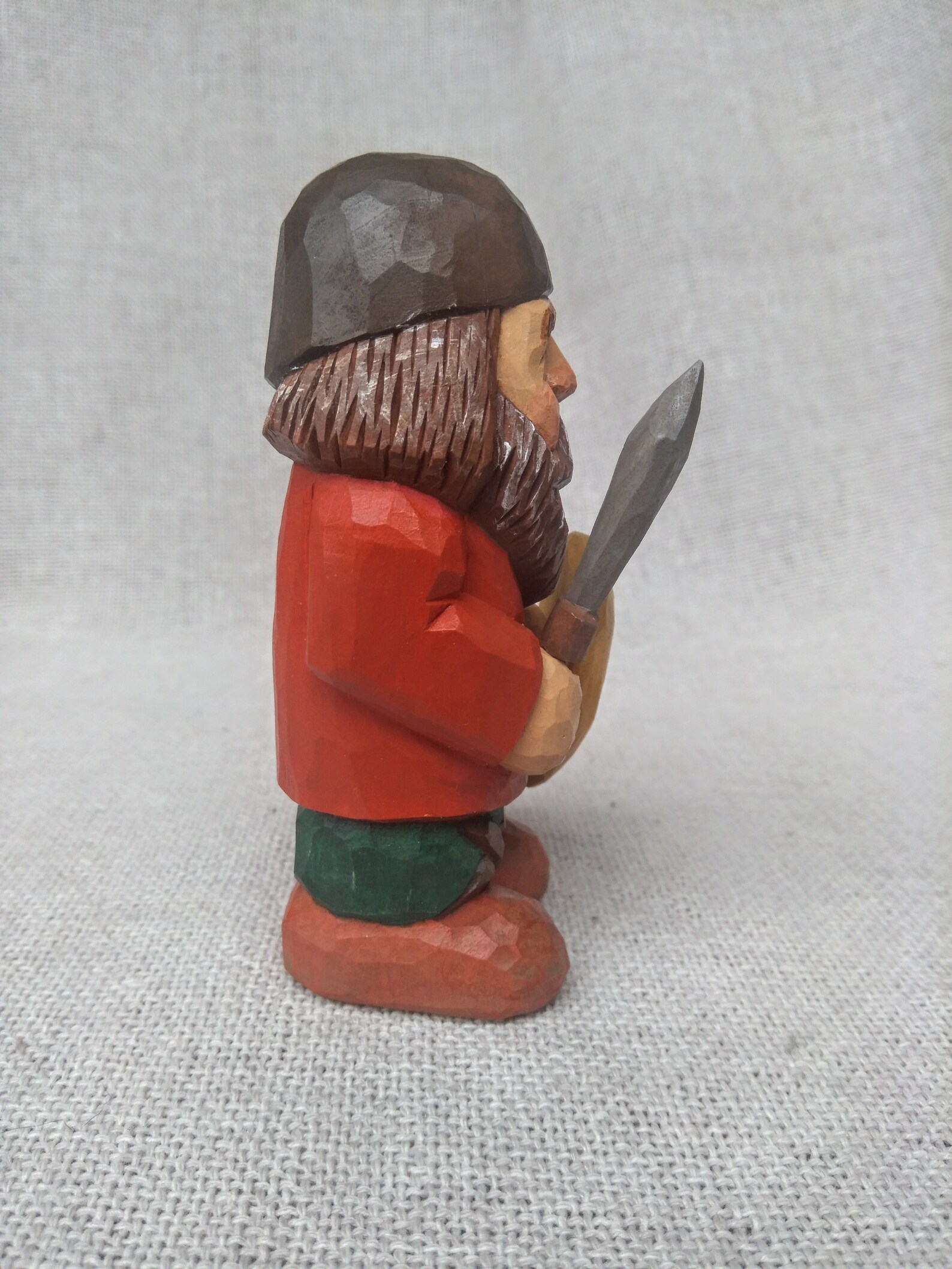 Wood Carving Viking Hand Carved Wooden Viking Figure Etsy