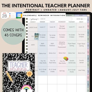 Digital Teacher Planner, Undated Teacher Planner, Digital, 2025-2026 Academic Planner, Lesson Planner, Planner for Goodnotes, Notability