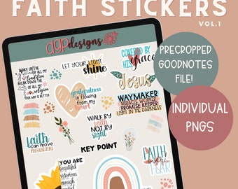 Glaube digitale Aufkleber, christliche Aufkleber für Goodnotes, Gebet Aufkleber für digitalen Planer, Bibel Journal Aufkleber, Andacht Aufkleber